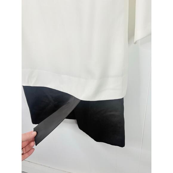 Club Monaco Layered Colorblock Drop Waist Mini Dress Size 2 White Black - Picture 7 of 12